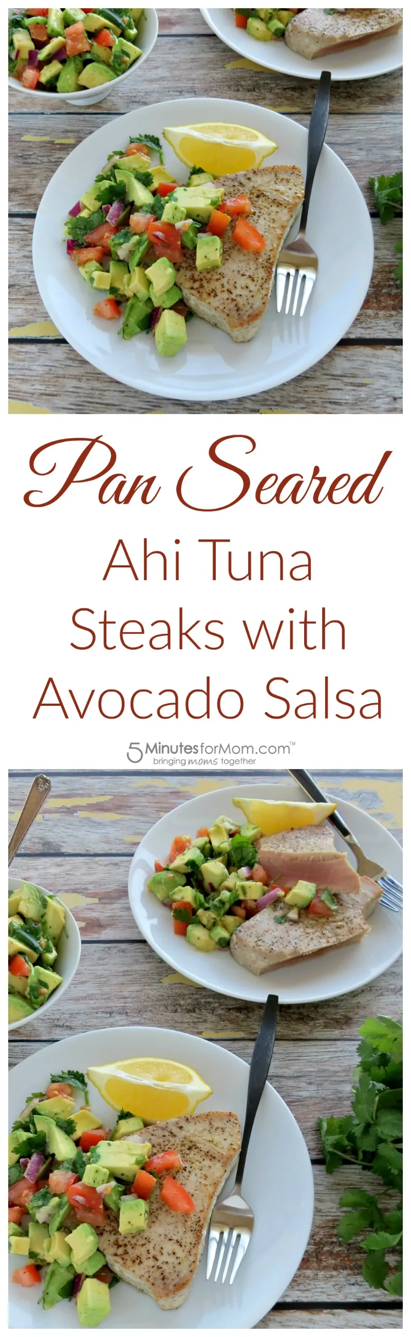 Pan Seared Ahi Tuna Steaks with Avocado Salsa Recipe