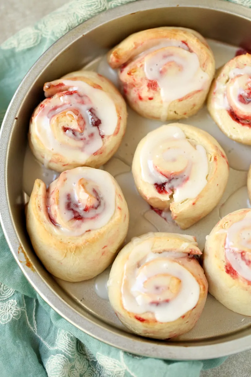 Strawberry Sweet Rolls Baked