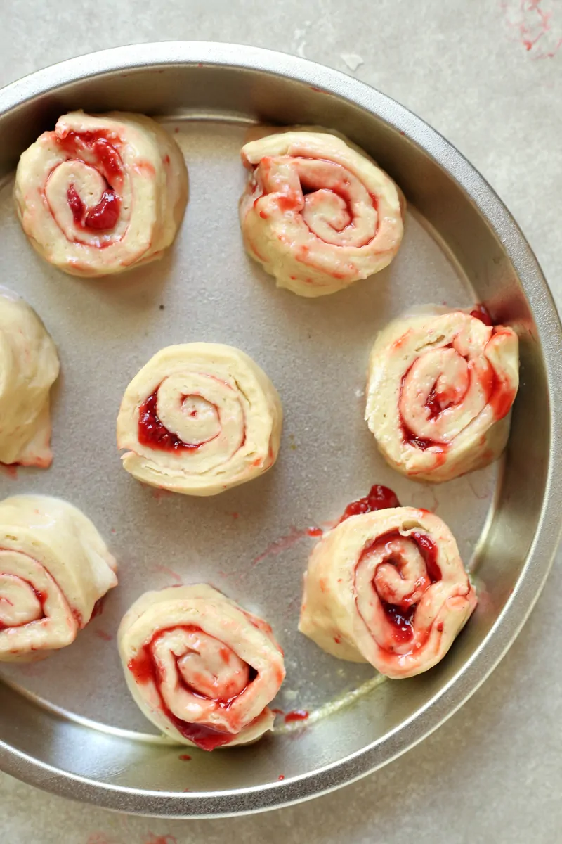 Strawberry Sweet Rolls Process