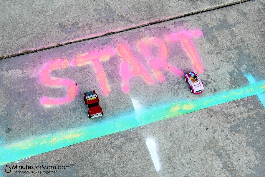 how to create a race track using spray chalk