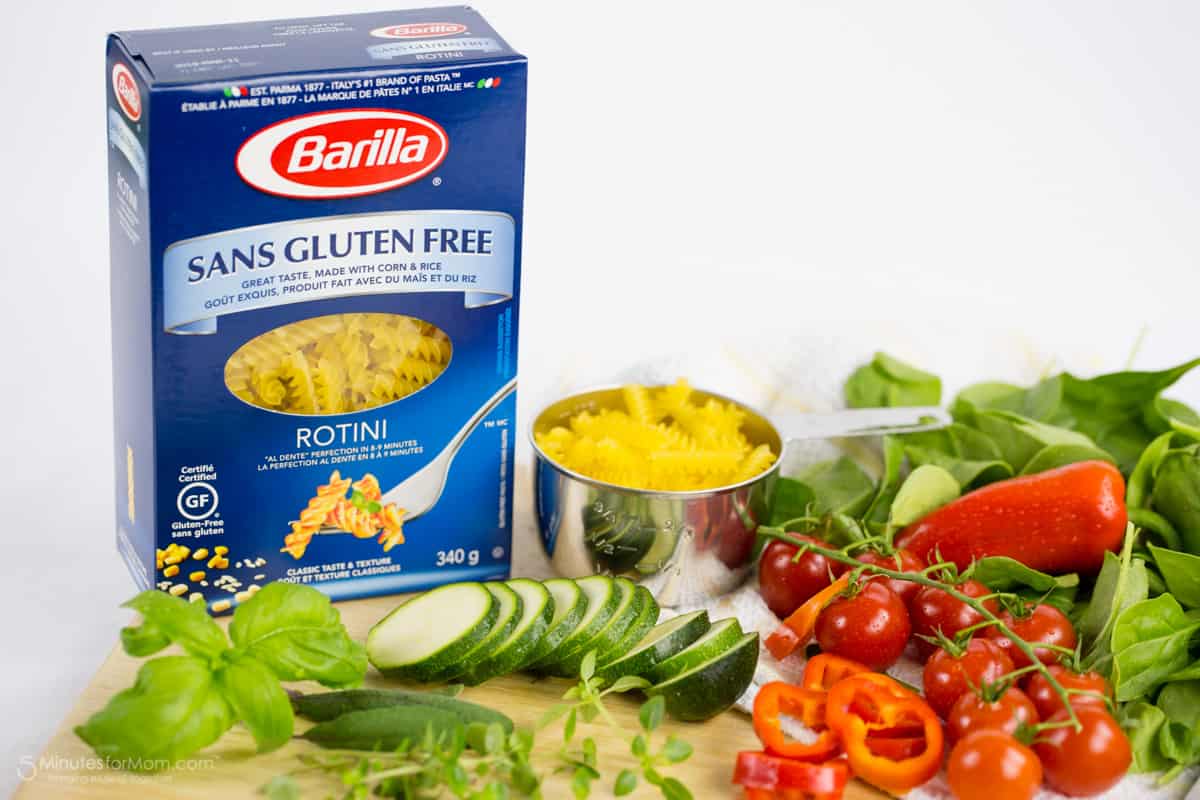 Gluten Free Rotini and Spinach Salad