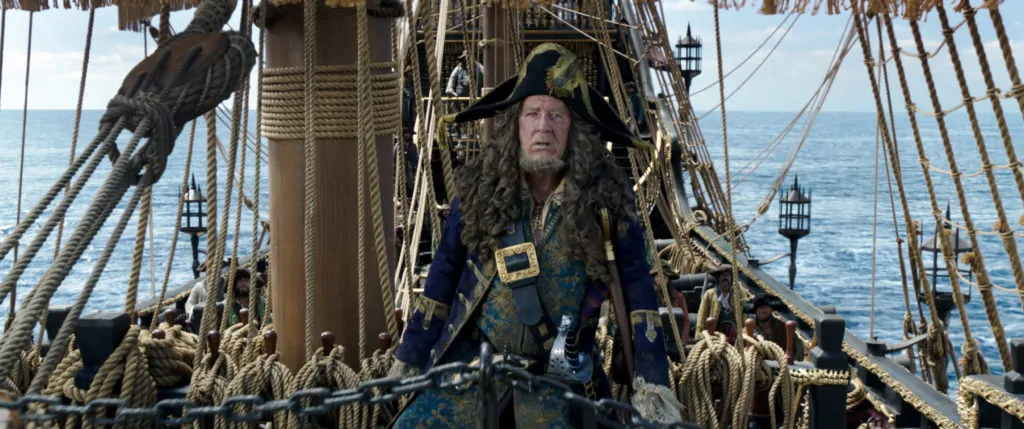 Geoffrey Rush as Captain Barbossa in Pirates of the Caribbean