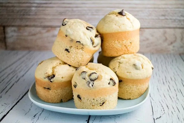 Fluffy Chocolate Chip Muffins from Brooklyn Farm Girl