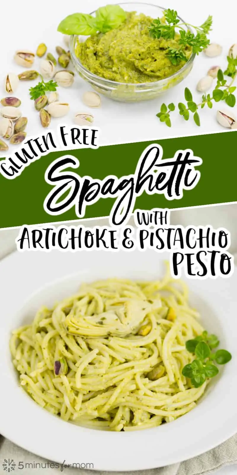 Spaghetti Artichoke and Pistachio Pesto