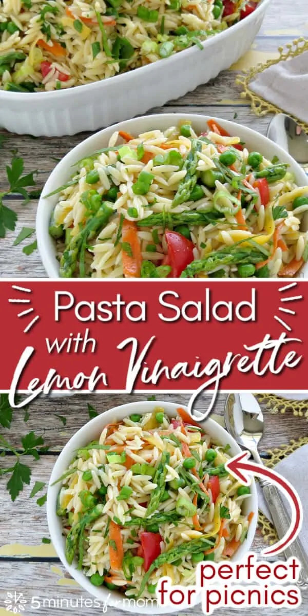 Summer pasta salad with lemon vinaigrette