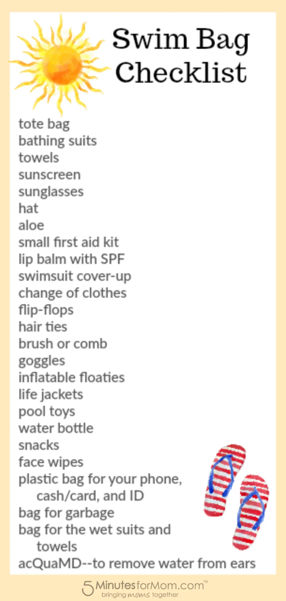 Swim Bag Checklist - Perfect Pool Bag Essentials For Families