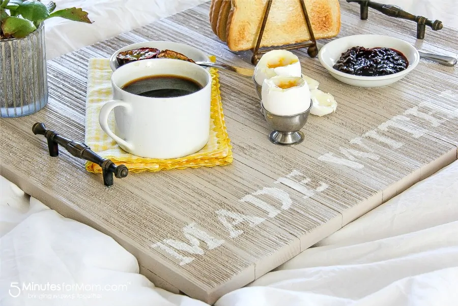 DIY Wooden Breakfast Tray - Handmade Gift For Dad