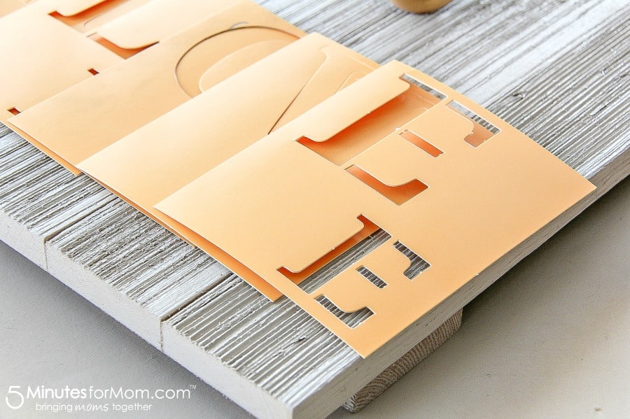 Stencil Made With Love on the Wooden Breakfast Tray