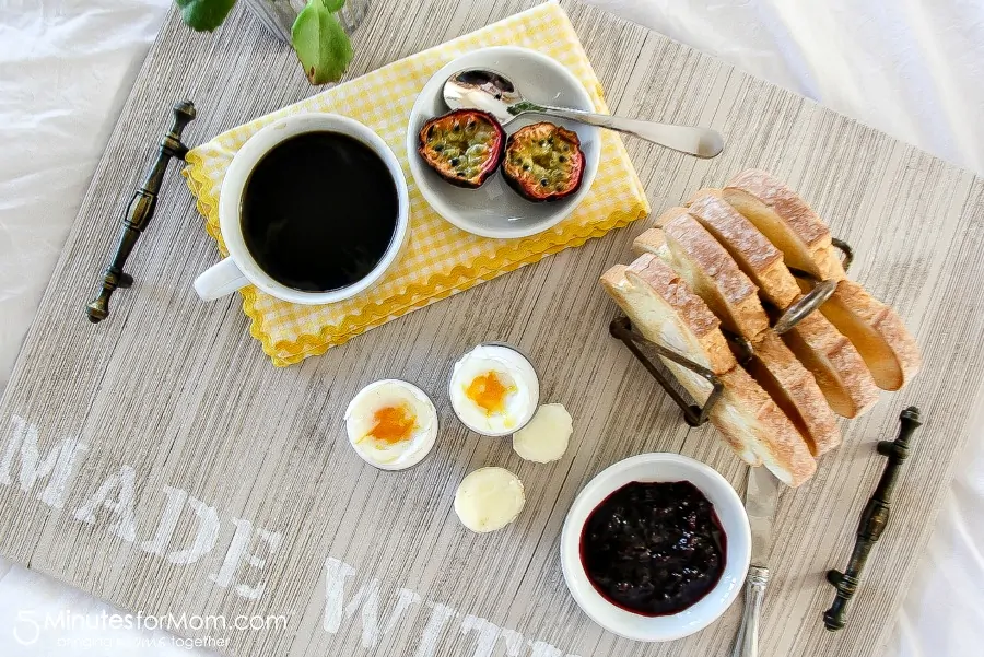 Handmade wooden breakfast tray