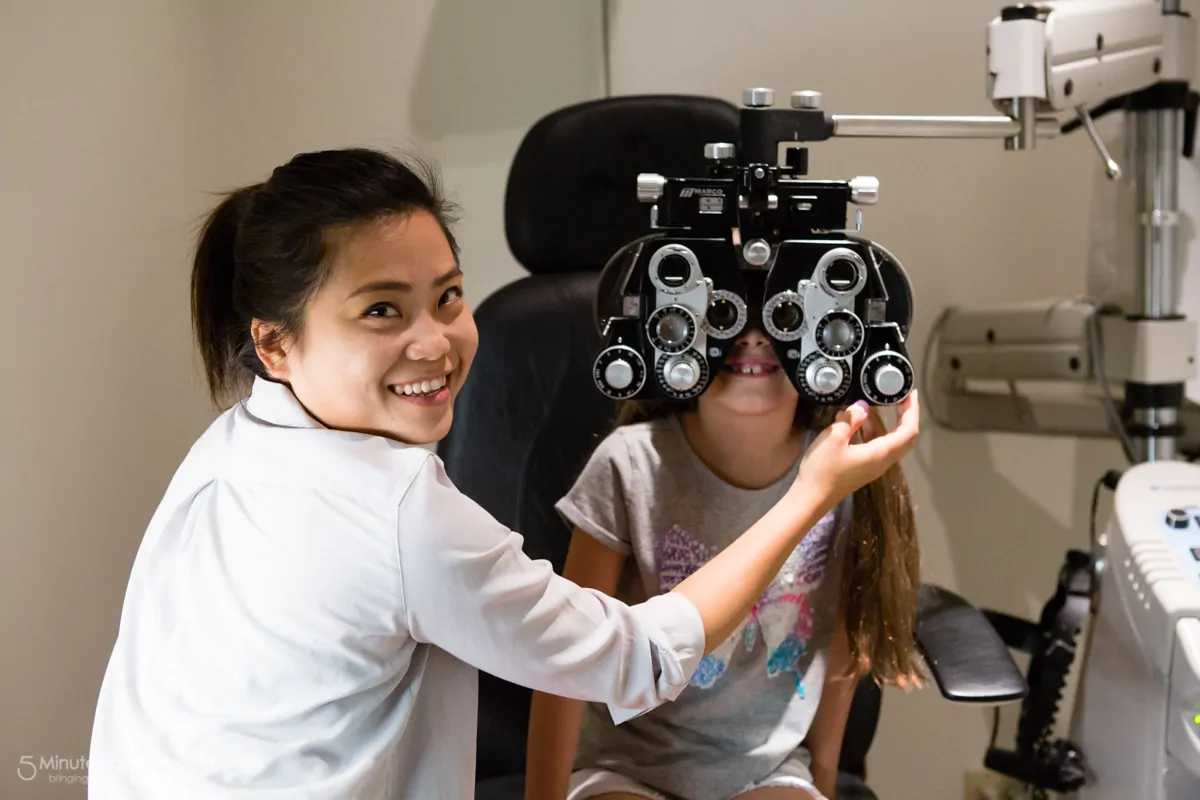 Optometrist Checking Sophias Eyes