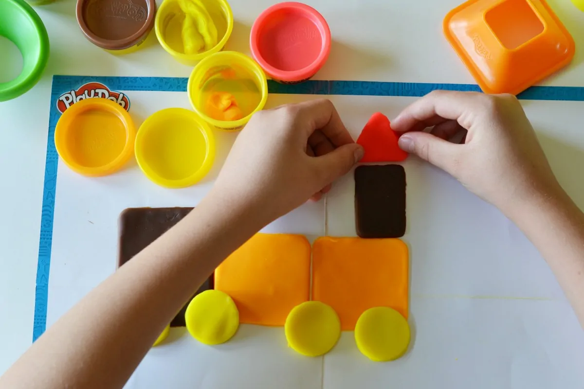 Make shapes with Play-Doh