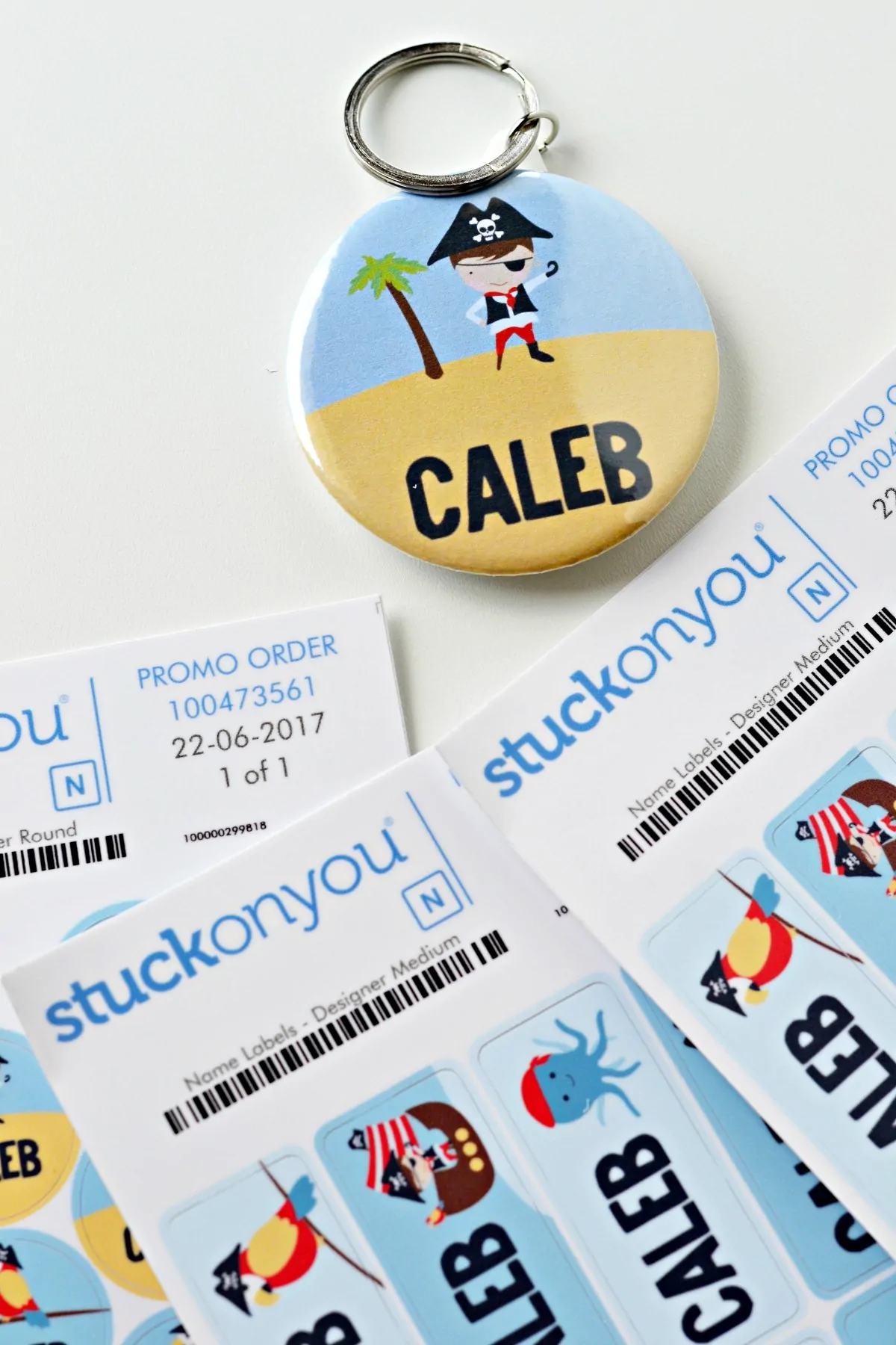 Personalized key chain and labels from Stuck on You