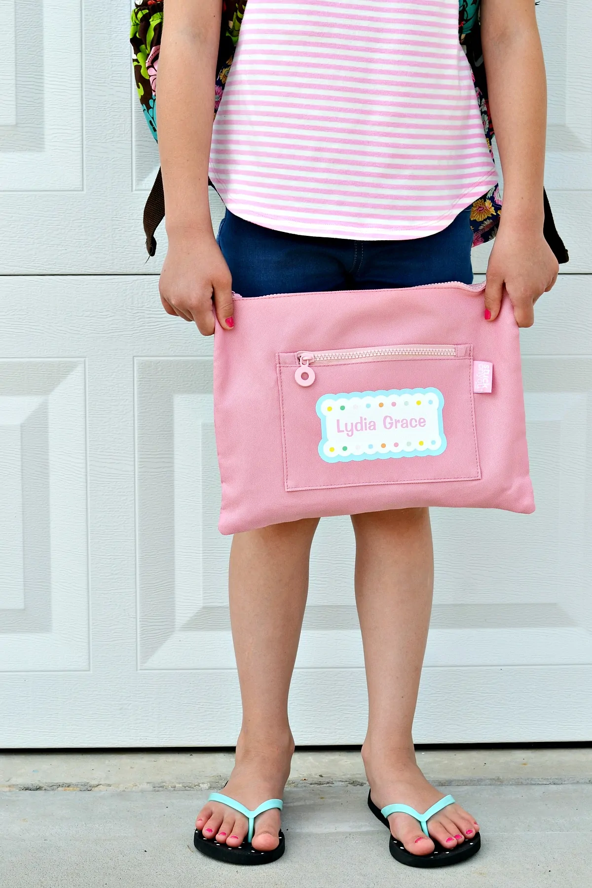 Personalized school supply pouch