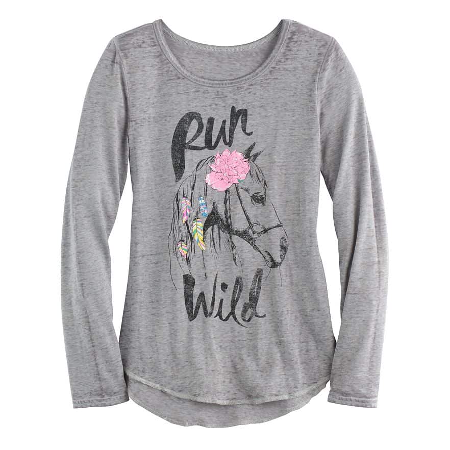 Girls 7-16 & Plus Size Mudd High-Low Graphic Tee