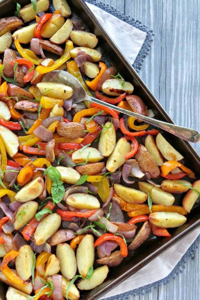 Oven Roasted Potatoes & Peppers Recipe