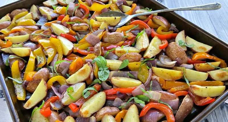 Oven Roasted Potatoes & Peppers