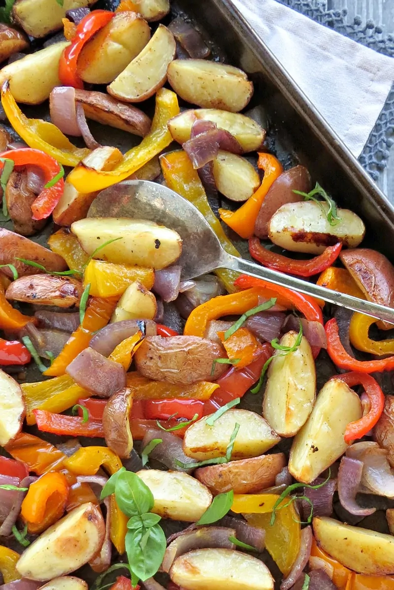 Oven Roasted Potatoes & Peppers