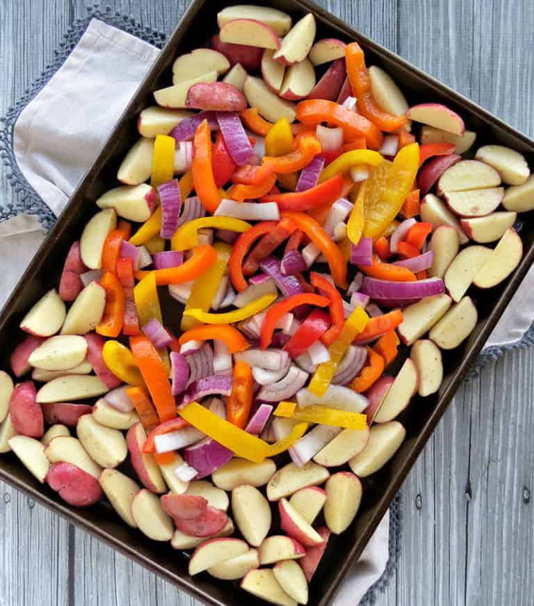 Oven Roasted Potatoes & Peppers Recipe
