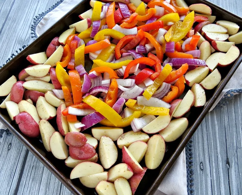 Oven Roasted Potatoes & Peppers