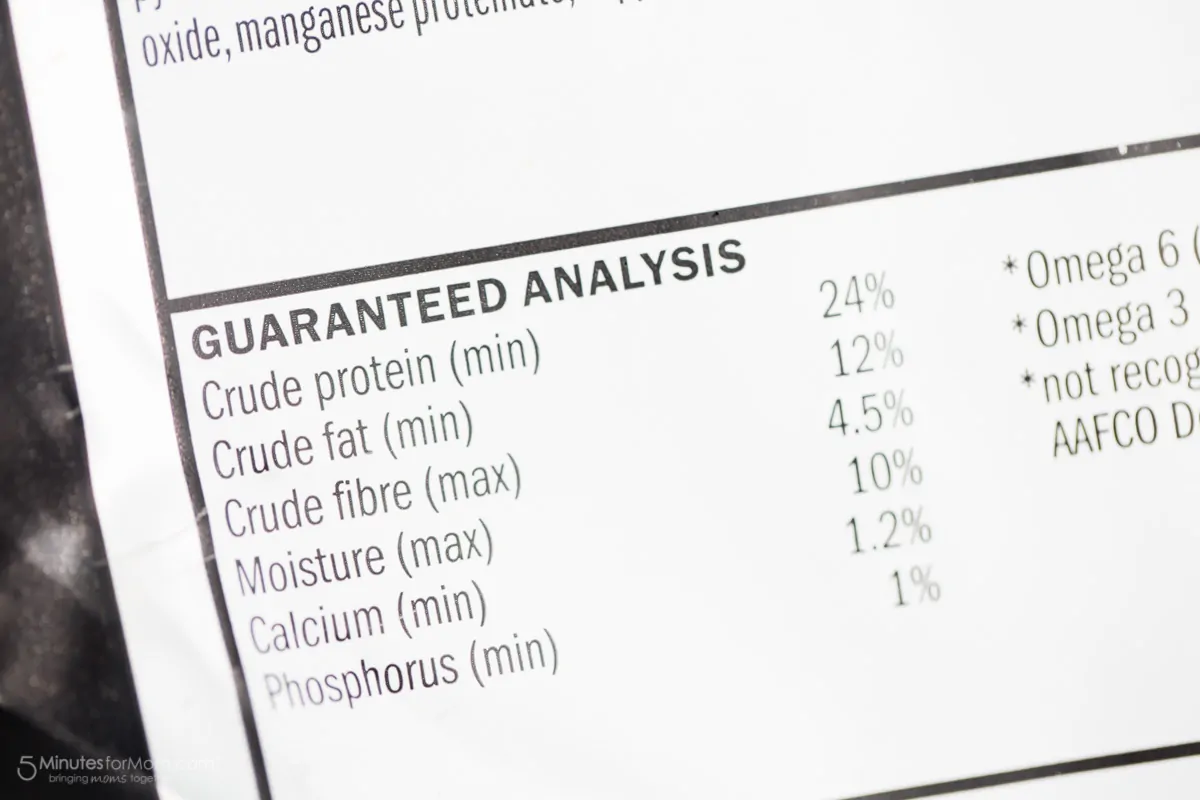 Petcurean Nutrition Label