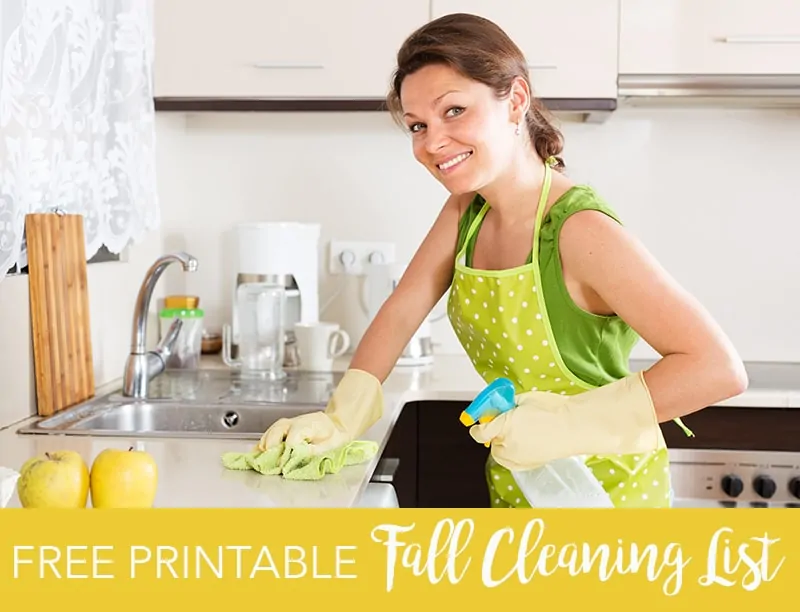 Free Fall Cleaning List Printable from 5 Minutes for Mom