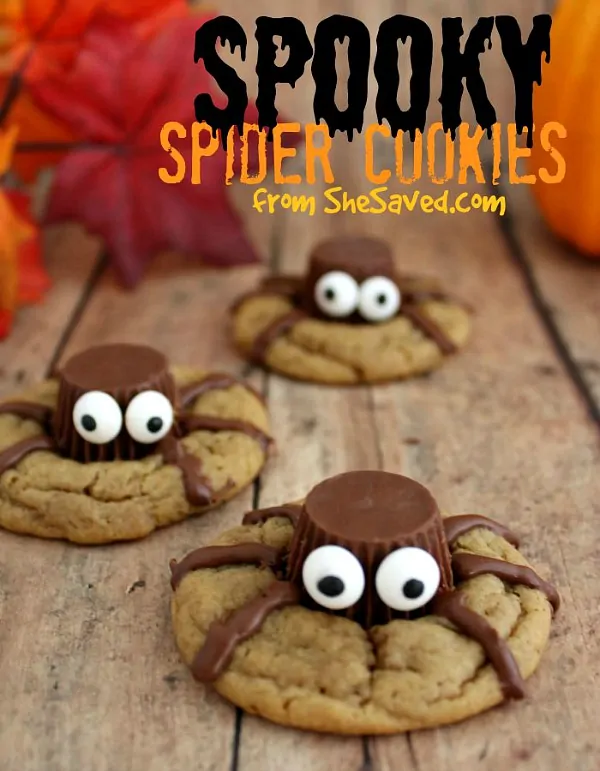 Halloween Spider Cookies from She Saved