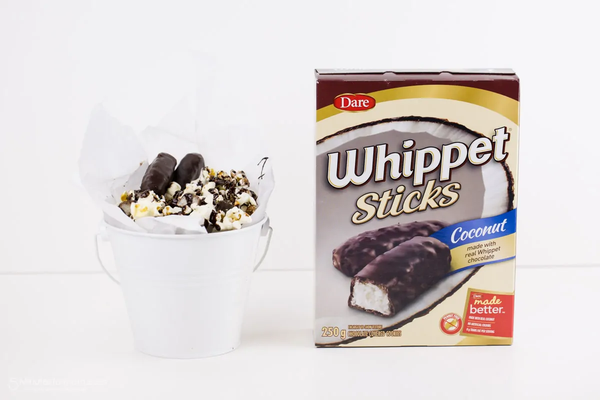 Whippet Sticks Coconut and Chocolate Popcorn Mix Recipe