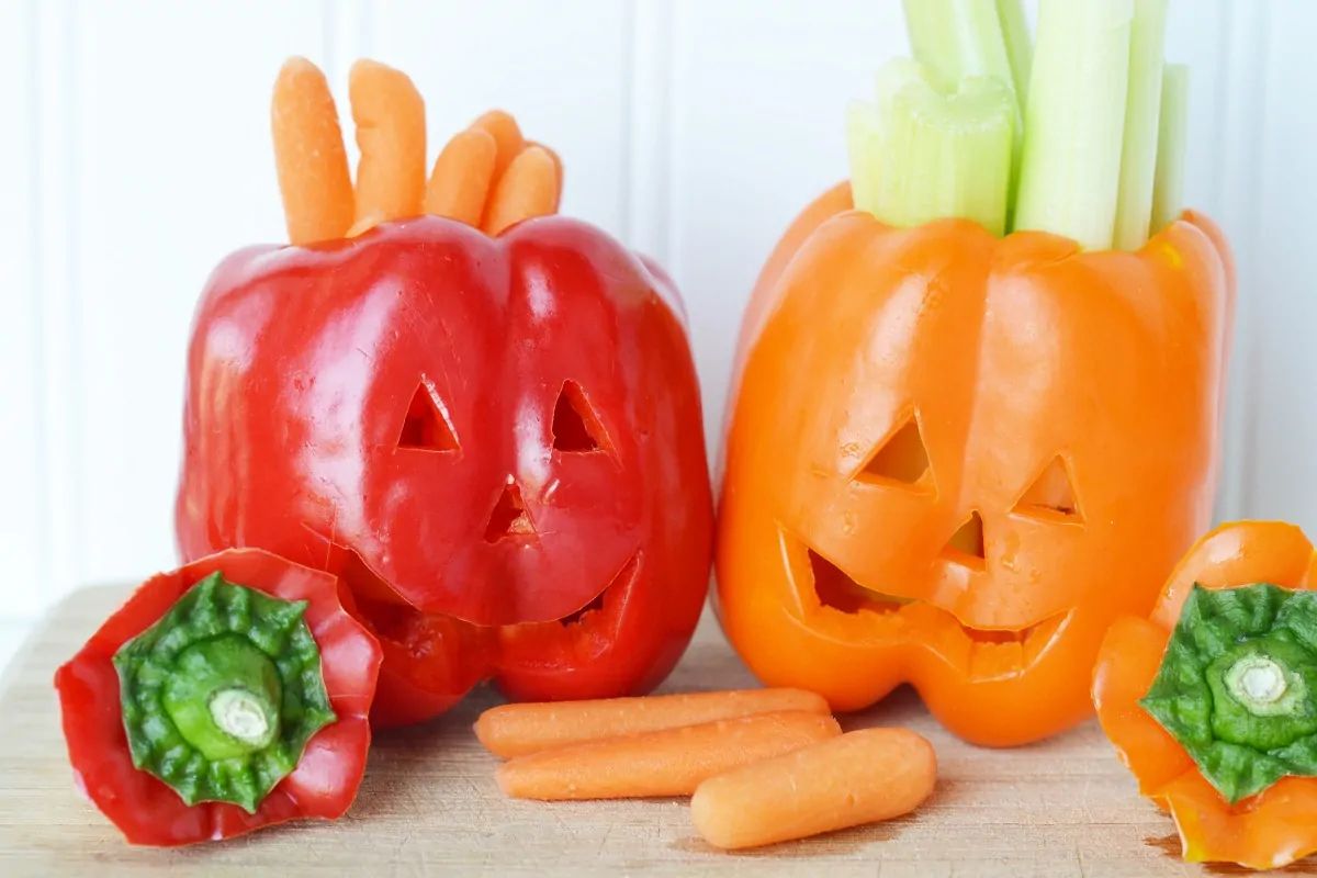 jack o lantern veggie snacks