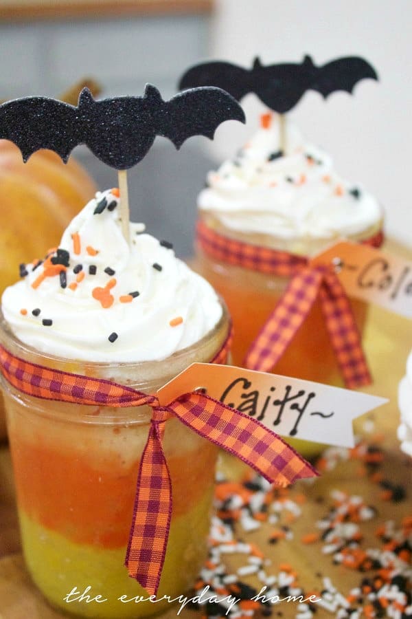 Candy Corn Cupcakes in a Jar from The Everyday Home Blog