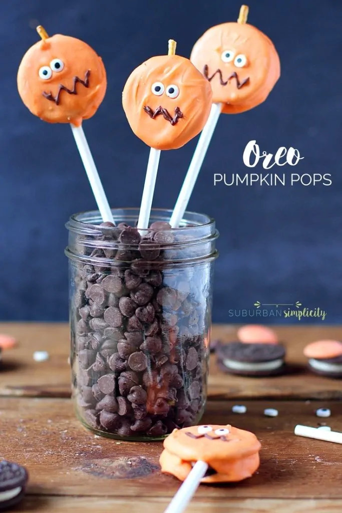 Halloween Party Treats - Oreo Pumpkin Pops