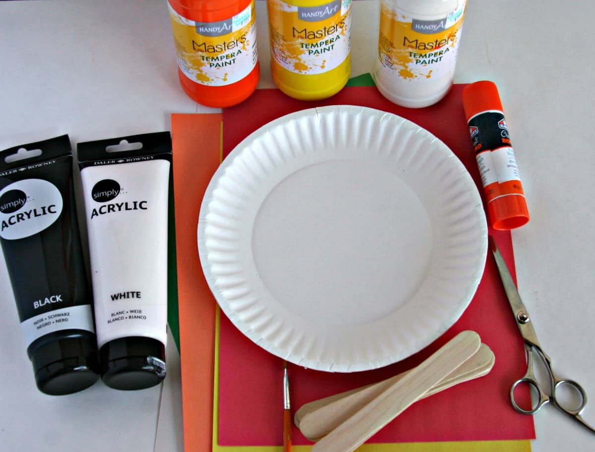 Paper Plate Halloween Stick Puppets Supplies