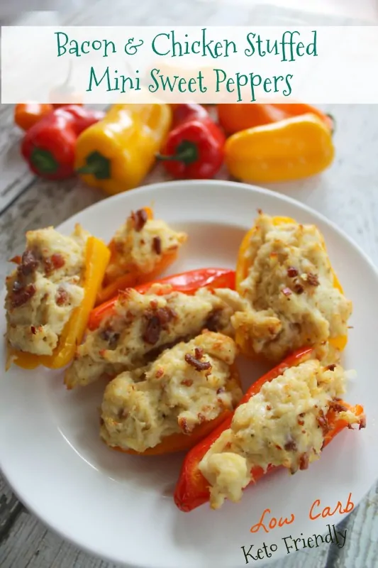 Bacon _ Chicken Stuffed Mini Peppers from Teaspoon of Goodness