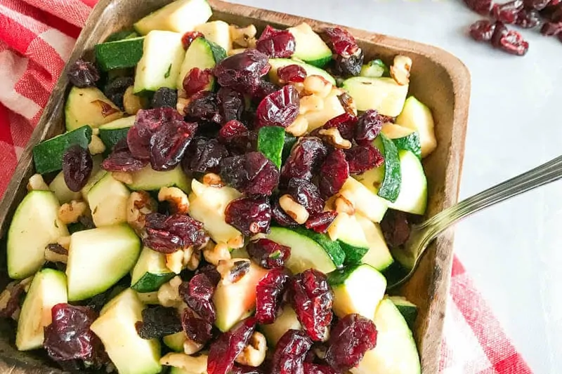 Sauteed Zucchini with Cranberries and Walnuts