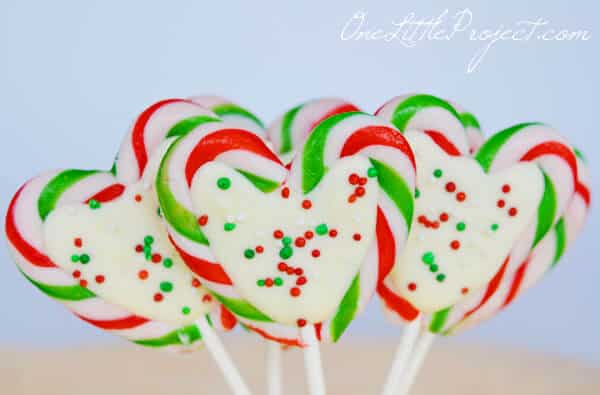 Candy cane lollipop
