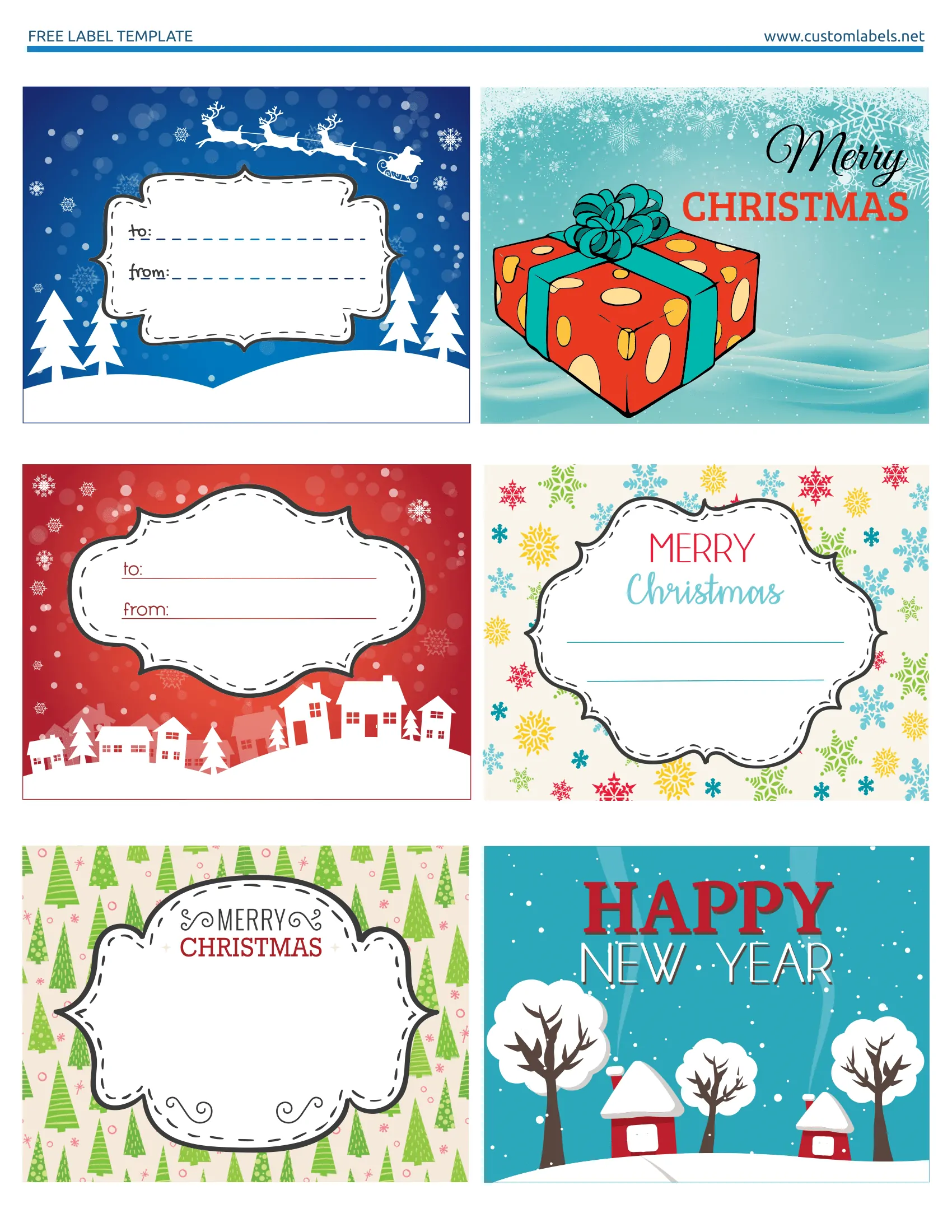 Fun and Colorful Christmas Labels - Free Printables