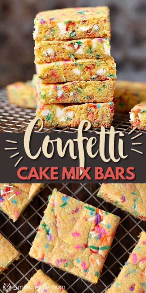 Confetti Bars Easy to Make Cake Mix Cookie Bars