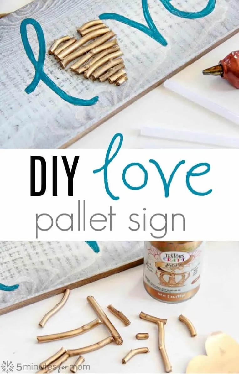 DIY painted love pallet sign