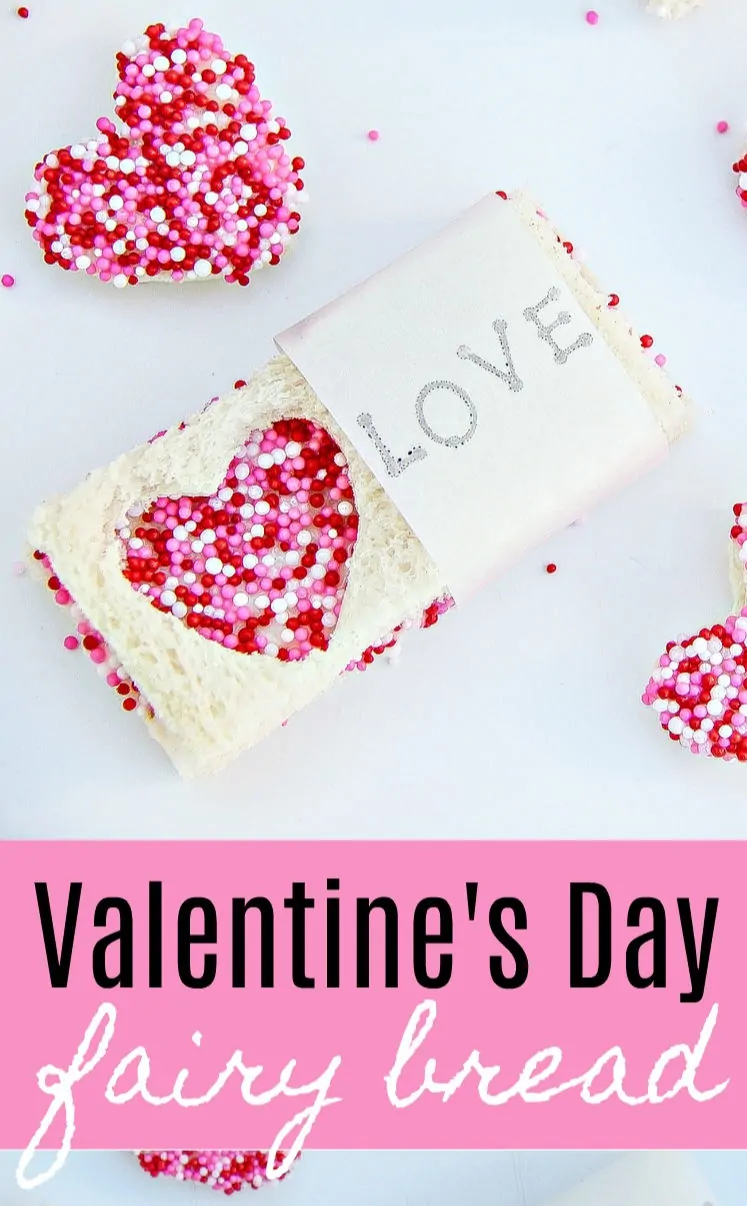 Valentine's Day Fairy Bread - How to make easy Valentine's Day fairy bread treats for kids. #ValentinesDay #Treat