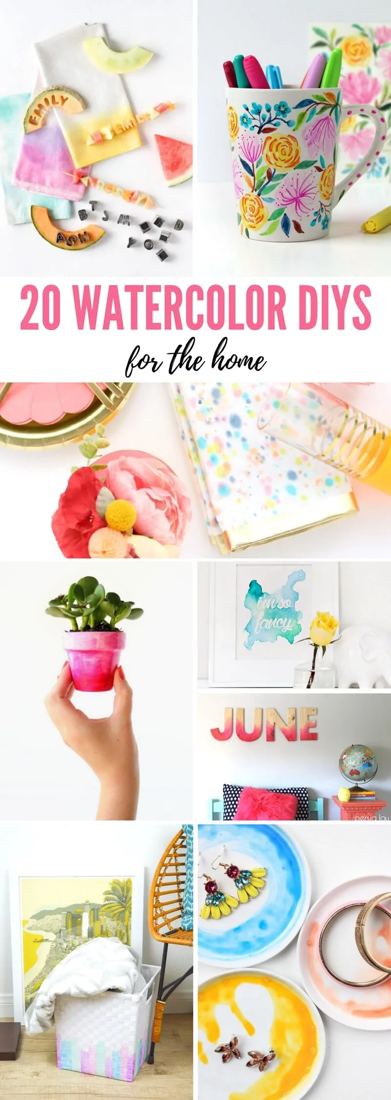 Watercolor DIY Projects for the Home