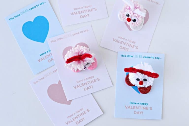 pom pom love bug valentines day cards