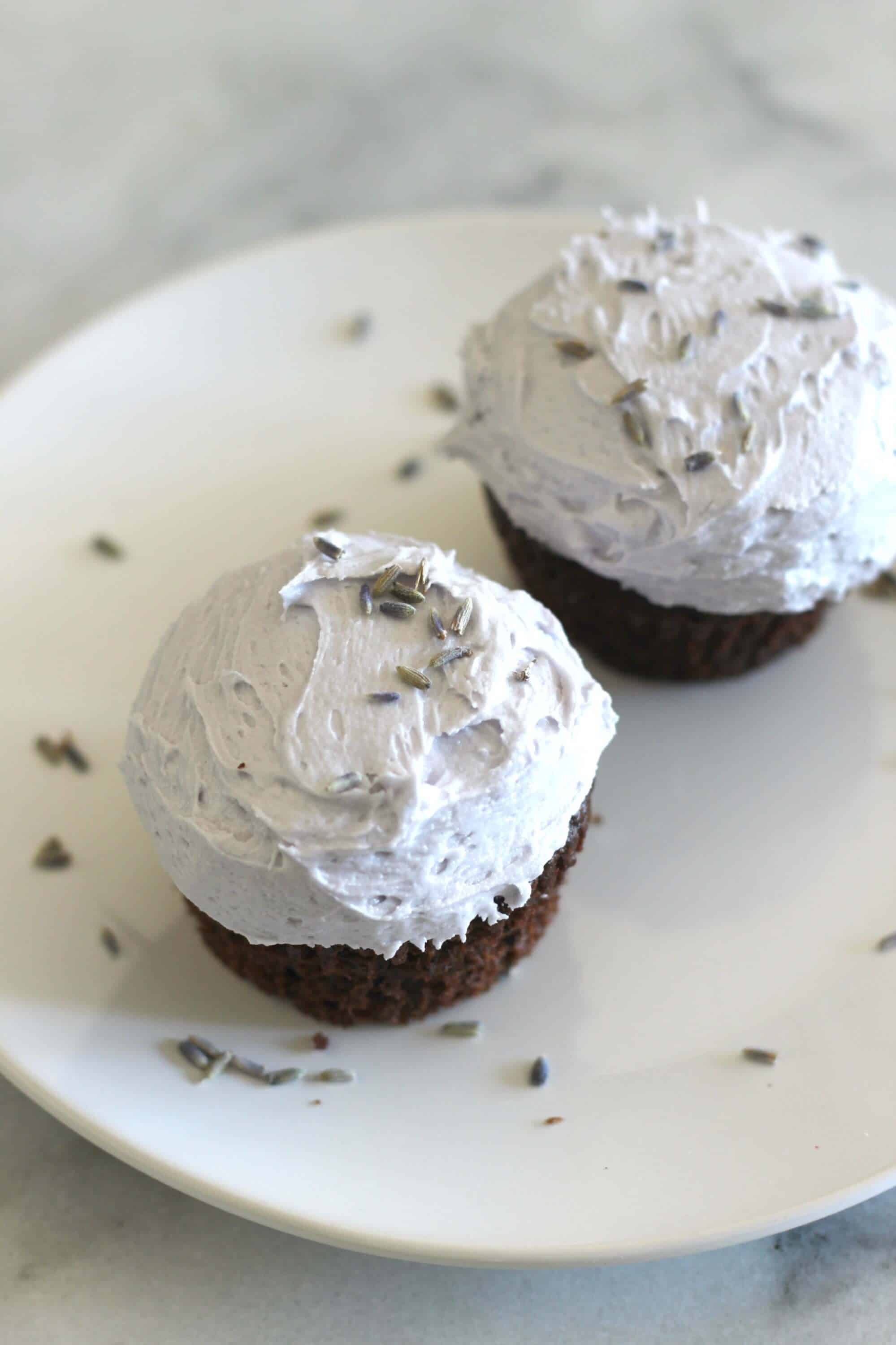 Chocolate Cupcakes with Lavender Buttercream Frosting from Sparkle Living Blog