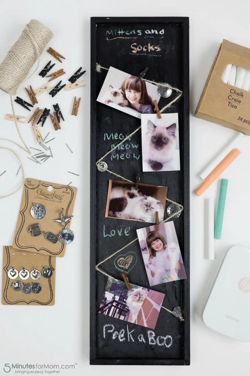 DIY Chalkboard Paint Photo Frame