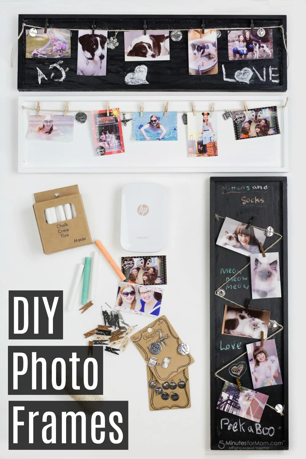 DIY Photo Frames - Photo Craft Idea - Chalkboard Paint Photo Frame