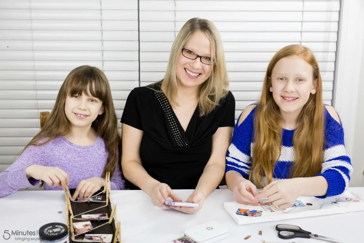 Family Day Activity - Susan with Daughters Making DIY Photo Frame