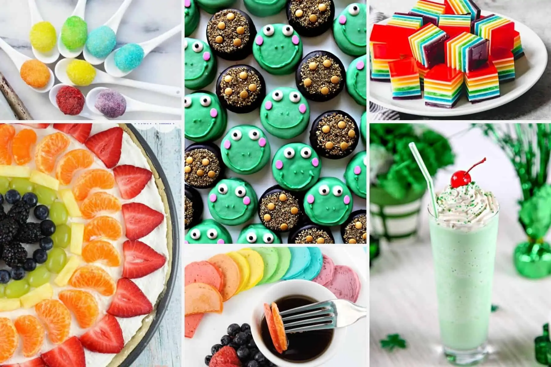 Cute rainbow and green treats