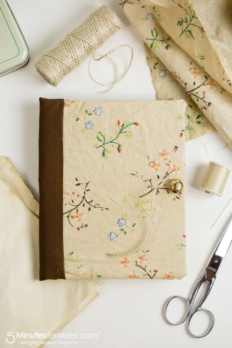 DIY journal with tea stained paper