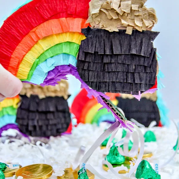 DIY St. Patrick’s Day Mini Rainbow Piñatas