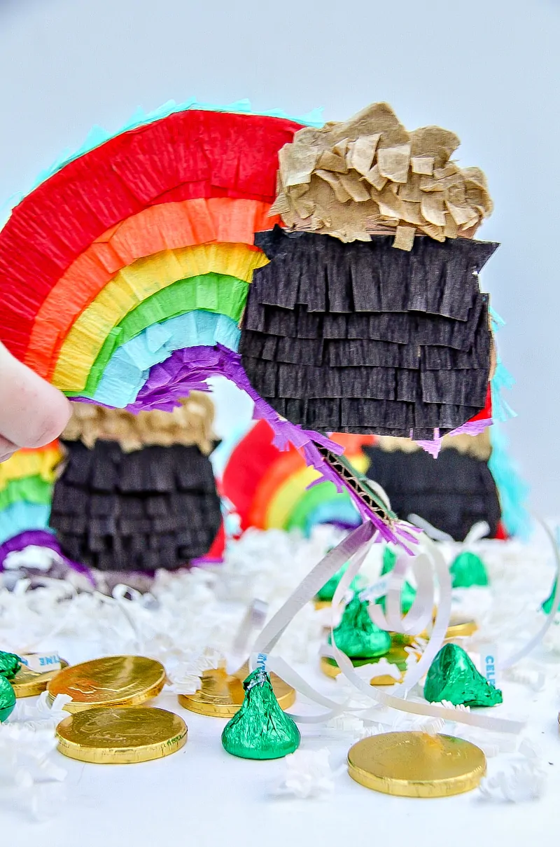 DIY St. Patrick's Day Mini Rainbow Pinatas