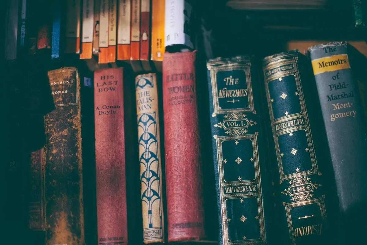 stacks of classic books