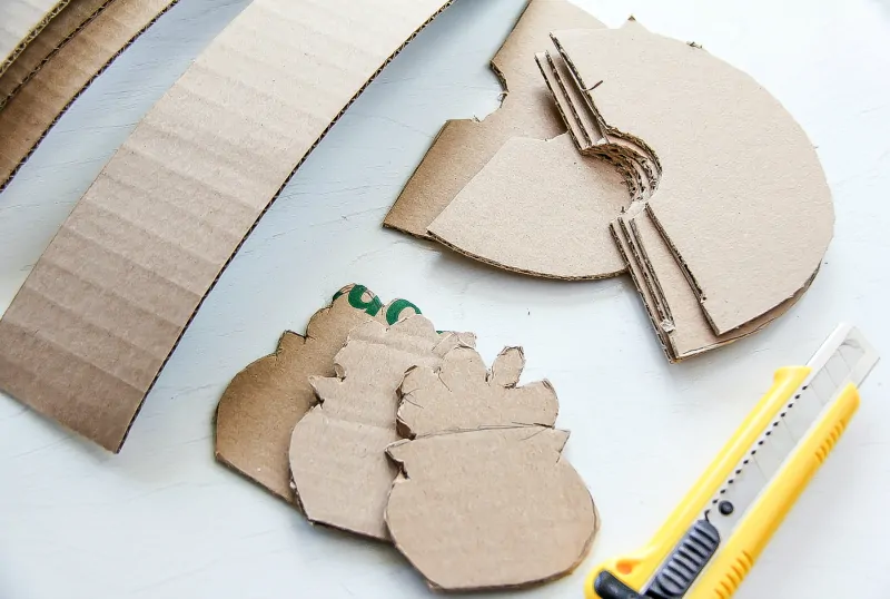 cardboard rainbow shapes